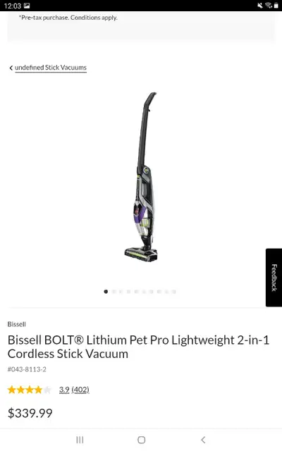 Bissell bolt Ion Vacuum, View more