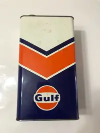 Vintage Gulf Oil Canada Tin - One Imperial Gallon  Motor Oil Can