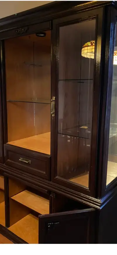 Solid wood cabinet , two piece , very sturdy, View more