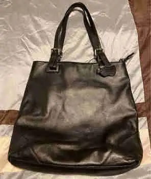Genuine Leather Black Tote Bag