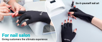 Fingerless Gloves for Manicures Nail Art (Black)