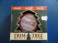 Coca Cola Christmas ornament in box plus Coke Adds Life pin