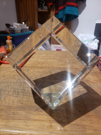 GLASS CUBE PAPERWEIGHT