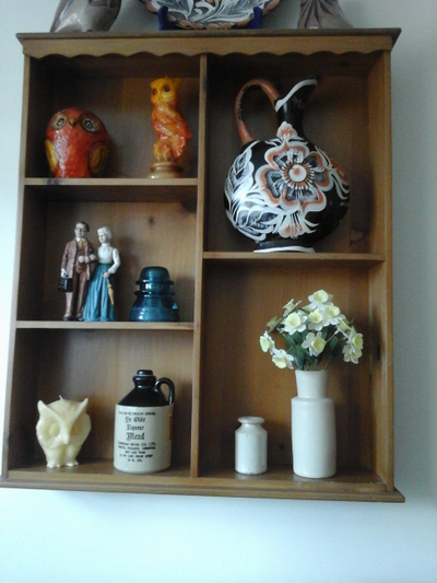 Vintage Wooden Hanging  Display /Cabinet Shelf, View more