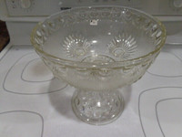 NUGGET PRESSED GLASS COMPOTE