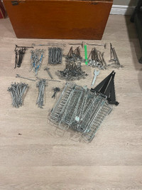 4 peg boards , all kinds of accessories , multiple plastic bins