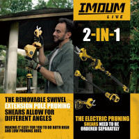 IMOUMLIVE 2-in-1 Cordless Pole Saw & Chainsaw