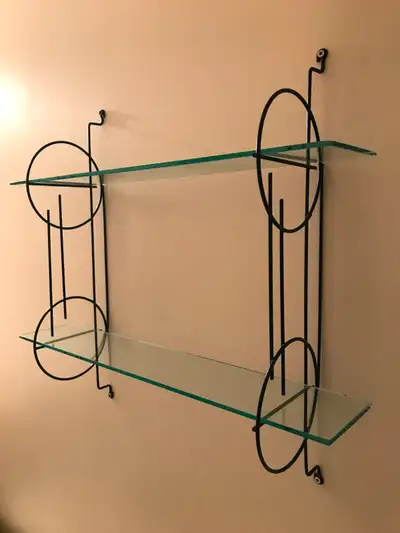 Antique METAL & GLASS Display Shelves, View more