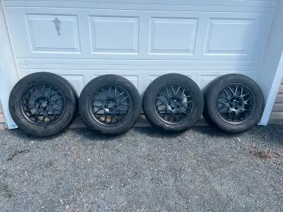 4 used rims off a Subaru Crosstrek. Rims are in good shape painted black. 4 All season tires mounted...