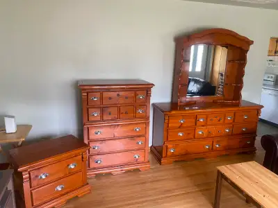 Solid Pine 4 piece bedroom set, View more