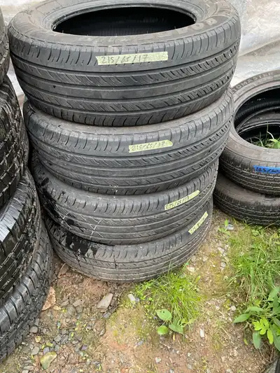 Offering a set of used tires, size 215/65/R17, perfect for your vehicle's next seasonal change or re...