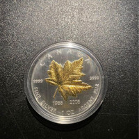 Fine Silver Maple Leaf 20th Anniversary Coin