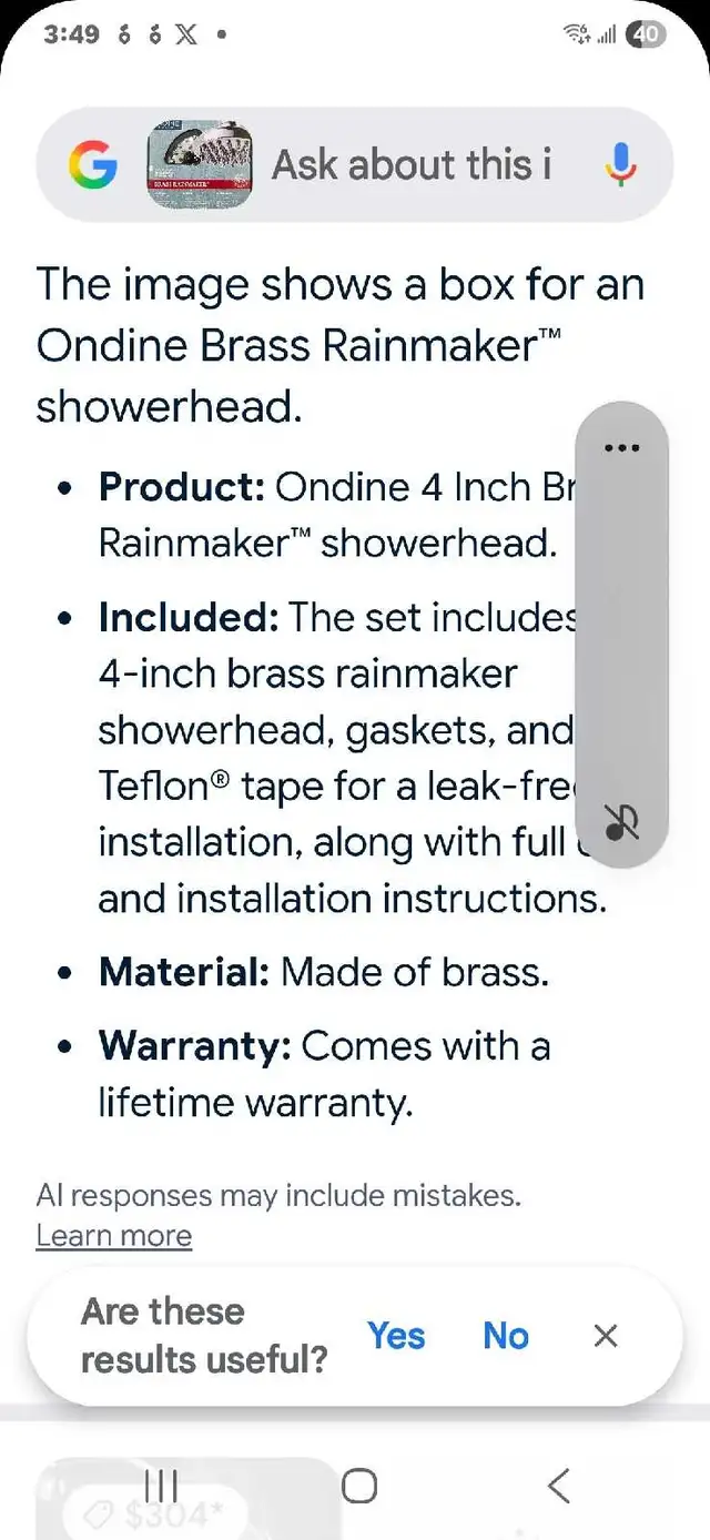 Ondine Brass Rainmaker Showerhead64840231580290122