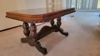 Antique Gothic Draw Leaf French Renaissance Dining Table