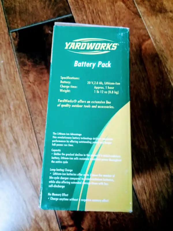 Yardworks Replacement 20V 2Ah Lithium Ion Battery Pack in Lawnmowers & Leaf Blowers in Mississauga / Peel Region - Image 3