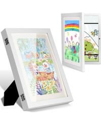 New 2-PACK Kids Art Frames , White Kids Artwork Frames Changeabl