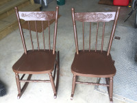 chaises berçantes antiques bois