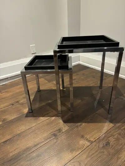 Black & Silver Coffee Tables / Side Tables – Set of 2, View more