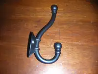 VICTORIAN STYLE BALL END DOUBLE PRONG CLOTHES HOOK