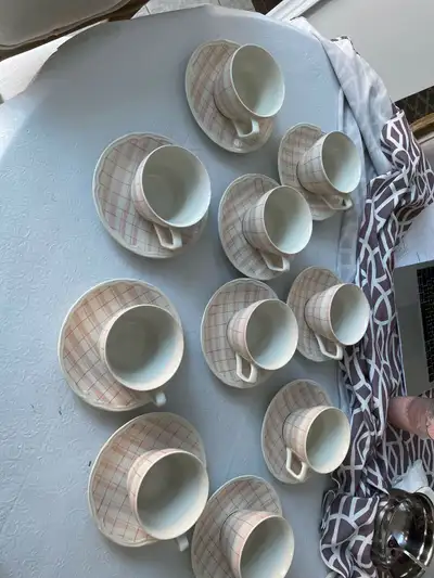 Set of 10 Tea Cups and Saucers, View more