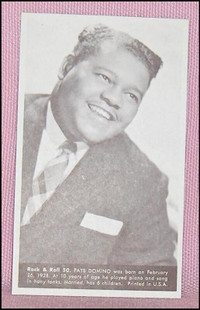 Fats  Domino Number 50  Vintage Rock and Roll Card