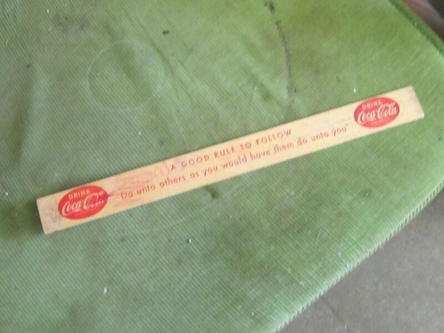 1950s COKE COCA COLA WORK REFRESHED WOOD RULER $10.00 in Arts & Collectibles in Winnipeg - Image 2