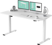 FLEXISPOT EC1 Electric White Standing Desk Whole Piece 55 x 28 I