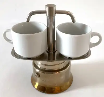 LIRE JUSQU'À LA FIN DU TEXTE Vintage 1980 Collection. Petite cafetière italienne Acier inoxydable 18...