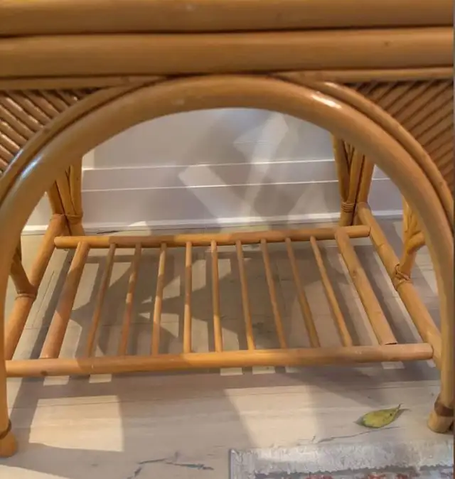 Vintage Mid Century Bohemian Rattan Coffee Table with Glass Top in Coffee Tables in City of Toronto - Image 3