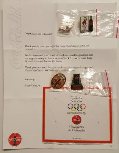 1996 Atlanta Olympics Coke 4-Pin Collection (Mail-Away), View more