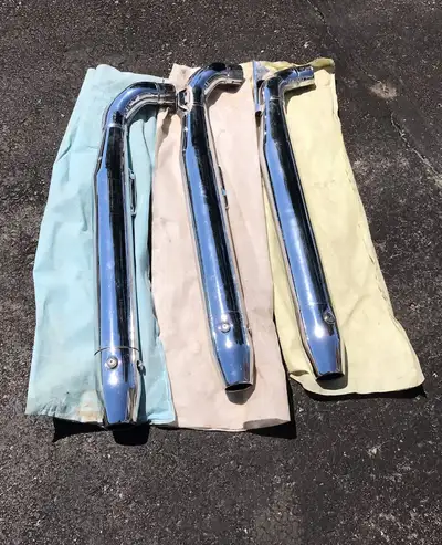 Triumph Rocket Mufflers, can be used for custom application, removed at dealership when bike was new...