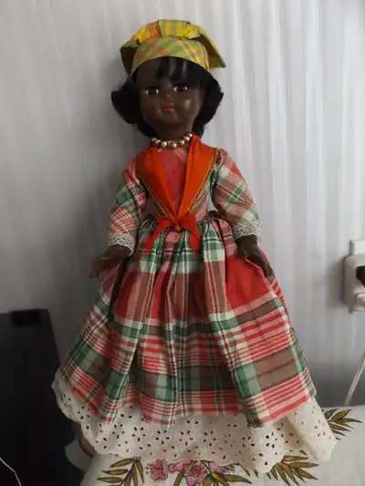 Vintage Black Doll Eyes in sleep mode closed Eyes in Awake mode Open Comes from a Smoke Free Home