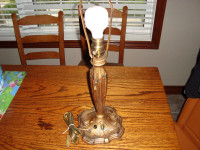 VINTAGE CAST IRON TABLE LAMP BASE CIRCA 1920