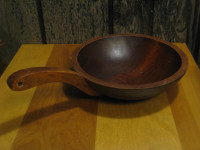 Vintage Baribocraft Dark Solid Maple Wood Single Handle Bowl, Sa