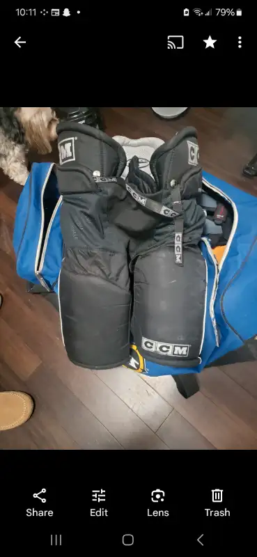 Hockey bag, helmet, shin pads, elbow pads , chest protector,jock strap ,shorts, socks included $150
