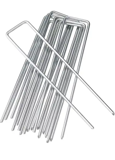 Brand new in box 800 pieces 6 Inches Heavy Duty Galvanized Steel Garden Stakes Staples Securing Pegs...