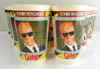 1986 Coca-Cola Max Headroom Plastic Cups