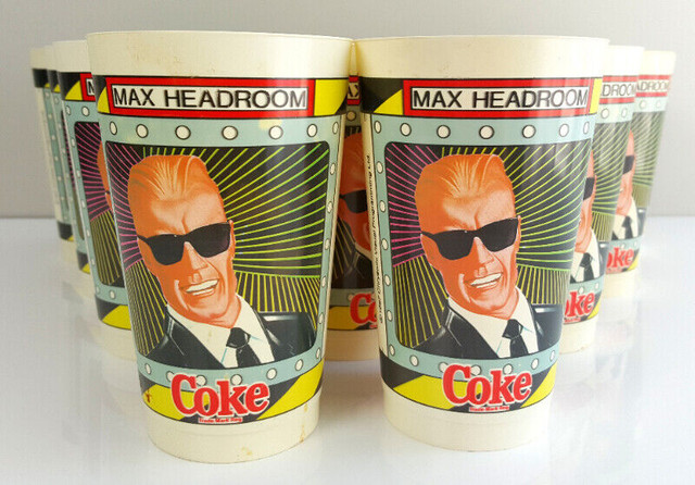 1986 Coca-Cola Max Headroom Plastic Cups in Arts & Collectibles in City of Toronto