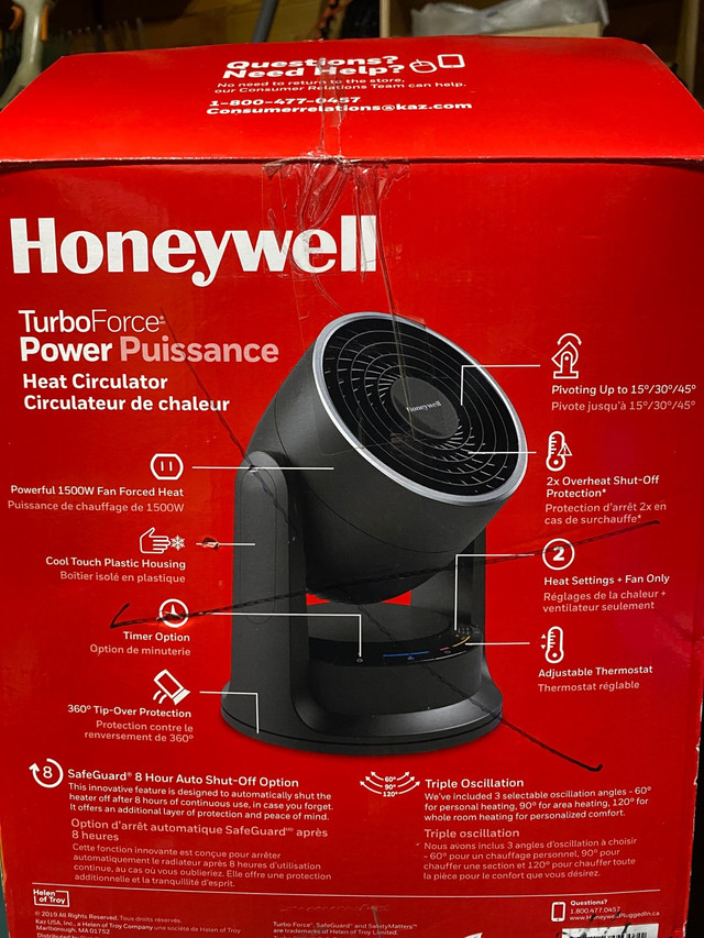 Honeywell heater fan for sale in Heaters, Humidifiers & Dehumidifiers in Penticton - Image 2