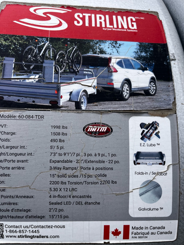 Utility trailer 5X7.5-9.5 when front gate is down in Cargo & Utility Trailers in Leamington - Image 4
