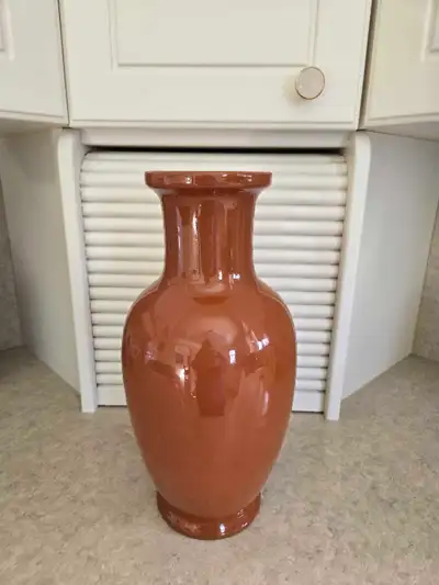 Glossy rust color Vase, View more