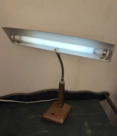 VTG Gooseneck Lamp, MCM Desk Lamp, 70s Metal Task Lighting, View more