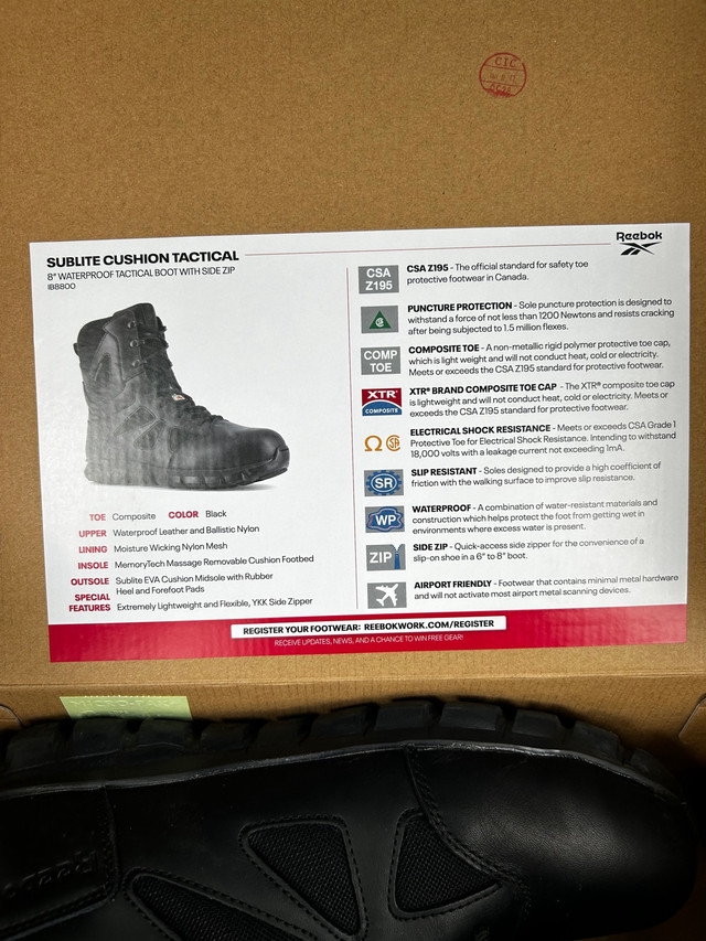 Men’s Reebok Sublite Cushion tactical boots in Men's Shoes in Cornwall - Image 3
