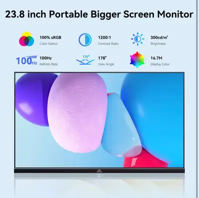 Portable Monitor 23.8" 100Hz IPS FHD 1080P Freesync Dual Speaker, View more