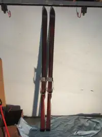 Refinished antique skis