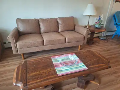 Ainsley 73 " Faux Leather Sofa like new rarely used, View more
