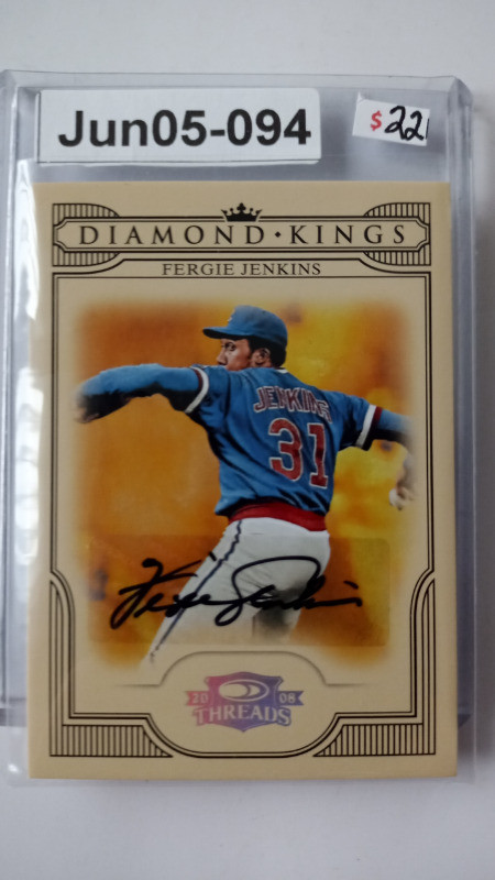 2008 Donruss Threads Diamonds Kings Fergie Jenkins Autograph 100 in Arts & Collectibles in St. Catharines
