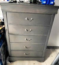 5 Drawer Solid Wood Chest in Grey - FLOOR MODEL LAST PIECE