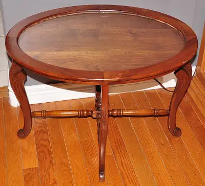 Vintage Solid Walnut Tray Top Table., View more