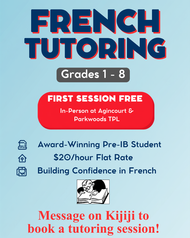 Award-Winning French Tutor for Grades 1-8 | $20/hr | Agincourt &